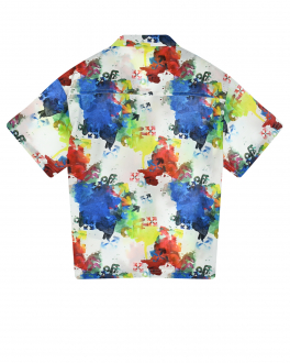 Рубашка с короткими рукавами, принт &quot;пятна краски&quot; Off-White Мультиколор, арт. OGGA005S22FAB0020184 | Фото 2