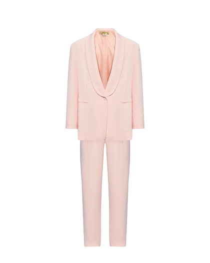 Костюм классический однобортный пиджак из вискозы, светло-розовый Stella McCartney | Фото 1