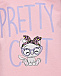 Платье с рюшами принт кошка в очках, светло-розовое Mousse kids | Фото 3