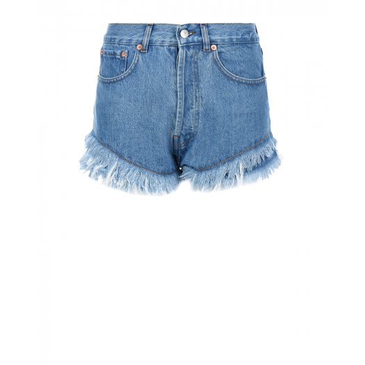 Джинсовые шорты с бахромой Forte dei Marmi Couture | Фото 1