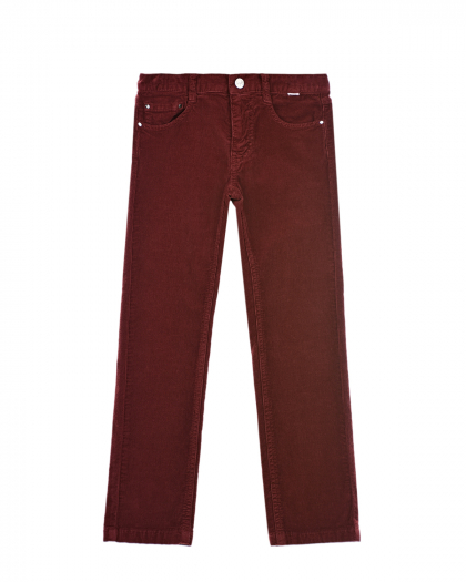 Бордовые брюки из вельвета IL Gufo | Фото 1