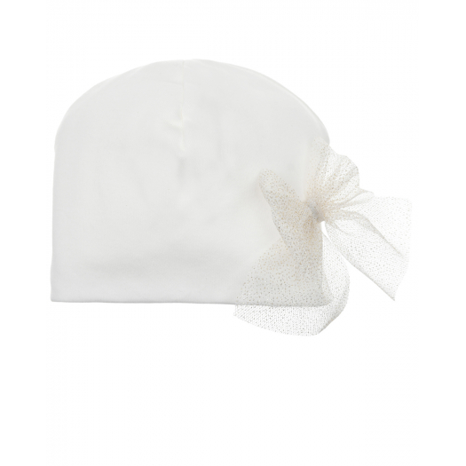 Белая шапка с бантиком Story Loris | Фото 1