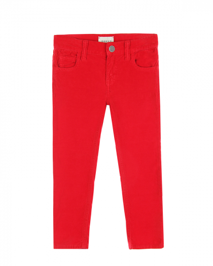 Красные бархатные брюки GUCCI | Фото 1