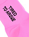 Розовые носки с принтом &quot;tired to argue&quot;  | Фото 4