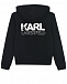 Черная спортивная куртка с логотипом на спинке Karl Lagerfeld kids | Фото 2