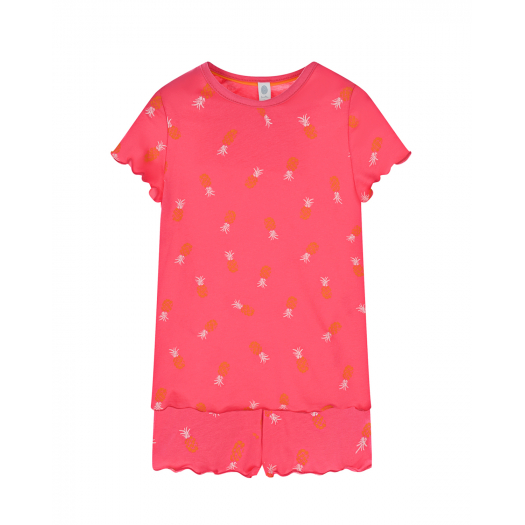Пижама цвета фуксии с принтом &quot;ананасы&quot; Sanetta | Фото 1