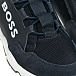 Кроссовки с логотипом и кожаными деталями, темно-синие BOSS | Фото 6