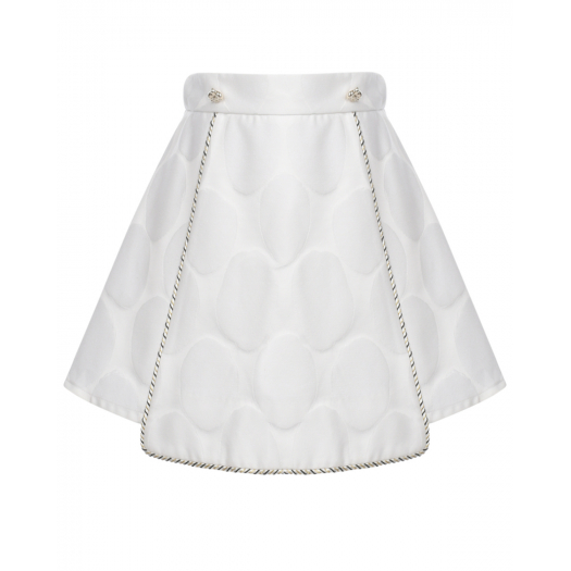 Белая юбка с отделкой золотистым кантом Genny | Фото 1
