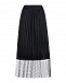 Черная юбка с плиссированной сеткой  | Фото 2