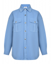 Куртка-рубашка с накладными карманами, голубая