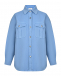 Куртка-рубашка с накладными карманами, голубая Parosh | Фото 1