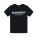 Черная футболка с белым логотипом Burberry | Фото 1