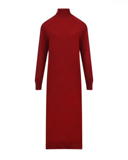 Бордовое платье-водолазка из шерсти и кашемира MRZ | Фото 1