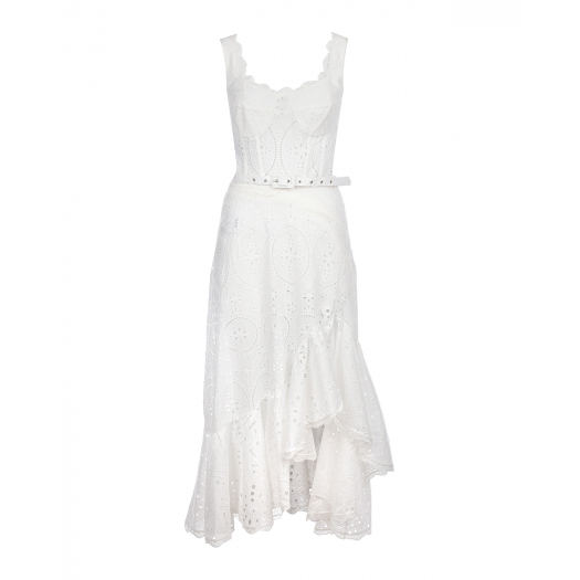 Белое платье с асимметричной юбкой Charo Ruiz | Фото 1