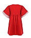 Красное платье с вышитой отделкой рукавов  | Фото 2