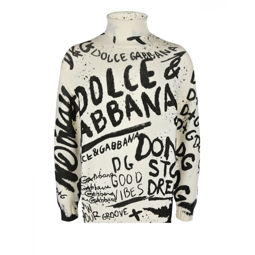 Шерстяной джемпер с логотипом Dolce&Gabbana | Фото 1