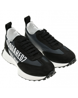 Черные кроссовки с белым логотипом Dsquared2 Черный, арт. 70774 VAR.1 | Фото 1