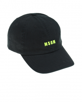 Черная кепка с лого MSGM Черный, арт. 3241MDL02 227266 BLACK/FLUO YELLOW | Фото 1