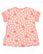 Футболка персикового цвета с принтом в горошек Sanetta Kidswear | Фото 2