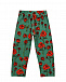 Зеленые спортивные брюки с принтом &quot;розы&quot;  | Фото 2
