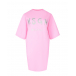 Розовое платье-футболка с лого MSGM | Фото 1