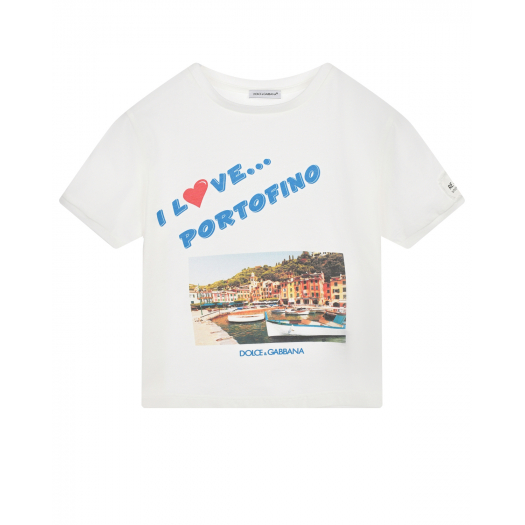 Футболка с принтом &quot;I Love Portofino&quot; Dolce&Gabbana | Фото 1