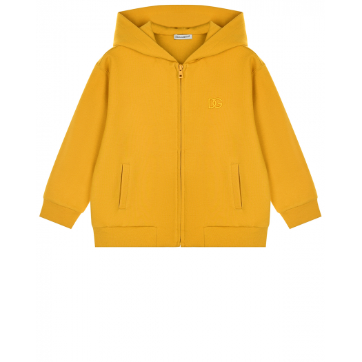 Желтая спортивная куртка с логотипом в тон Dolce&Gabbana | Фото 1