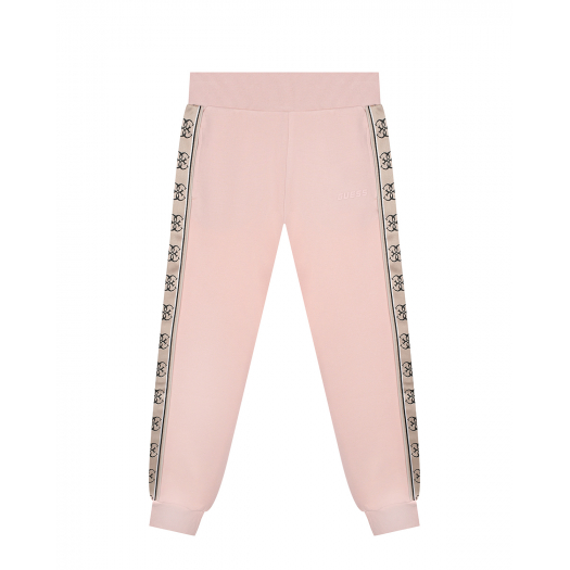 Розовые спортивные брюки с лампасами Guess | Фото 1
