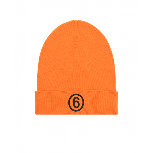 Оранжевая шапка с круглым логотипом MM6 Maison Margiela | Фото 1