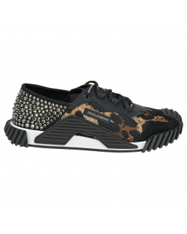 Черные кроссовки NS1 с леопардовыми вставками Dolce&Gabbana Черный, арт. D11107 AY761 HY13M | Фото 2