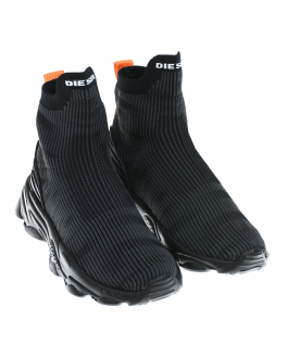 Темно-серые кроссовки-носки Diesel Серый, арт. BY0514 P4210 T8158 | Фото 1