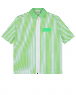 Зеленая рубашка в полоску Fendi Зеленый, арт. JMC143 AJ1S F11H2 | Фото 1