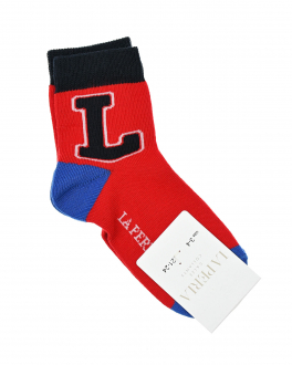 Красные носки с принтом &quot;L&quot; La Perla Красный, арт. 43667 C60 | Фото 1