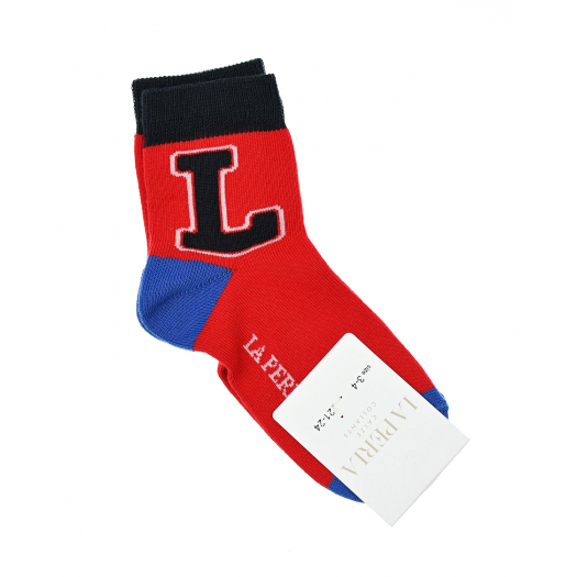 Красные носки с принтом &quot;L&quot; La Perla | Фото 1
