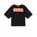 Черная футболка с оранжевой полосой  | Фото 1