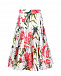 Белая юбка с принтом &quot;гвоздики&quot; Dolce&Gabbana | Фото 2