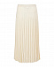 Молочная плиссированная юбка из смесовой шерсти Pietro Brunelli | Фото 7