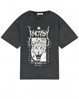 Серая футболка с принтом &quot;fantasy&quot; Dolce&Gabbana Серый, арт. L4JTEY G7EJ8 S9000 | Фото 1