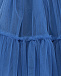 Синее платье с рюшами и поясом с цветами Monnalisa | Фото 7