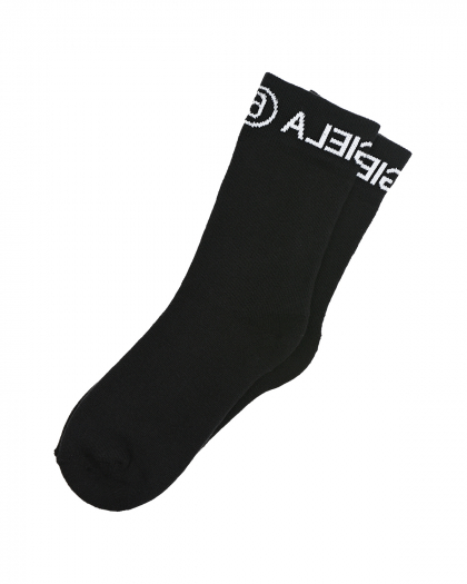 Черные носки с логотипом MM6 Maison Margiela | Фото 1