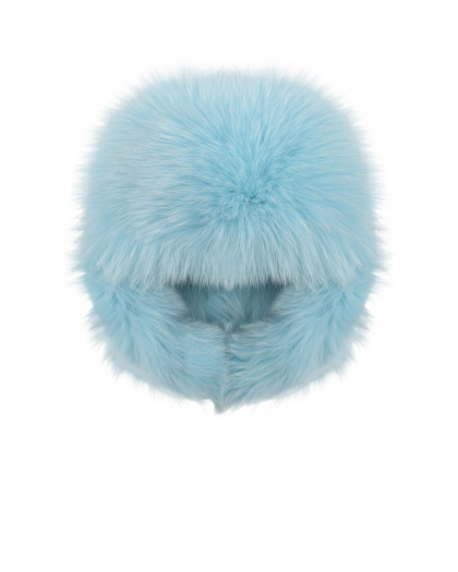 Меховая шапка ушанка, голубая Рина Поплавская | Фото 1