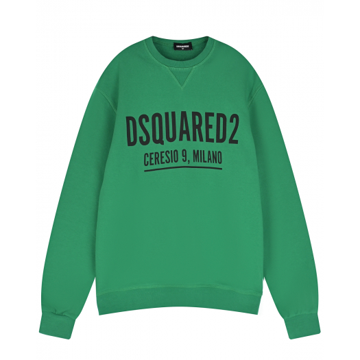 Зеленый свитшот с лого Dsquared2 | Фото 1