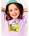 Фиолетовая футболка с принтом &quot;котенок&quot; MSGM | Фото 2
