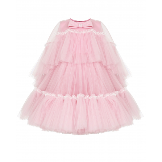 Розовое платье с бантом Sasha Kim | Фото 1