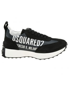 Черные кроссовки с белым логотипом Dsquared2 Черный, арт. 70774 VAR.1 | Фото 2