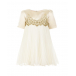 Бело-золотое платье с аппликацией  | Фото 1
