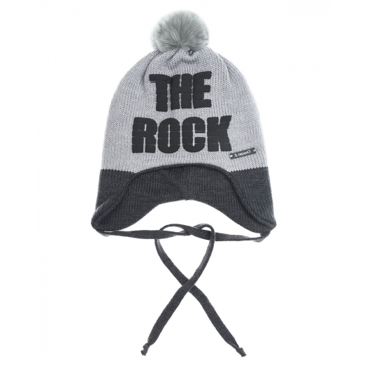 Серая шапка с принтом &quot;The Rock&quot; Il Trenino | Фото 1