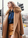Бежевое пальто с воротником из меха лисы Blancha | Фото 5