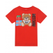 Красная футболка с принтом &quot;медвежонок и подарки&quot; Moschino | Фото 1