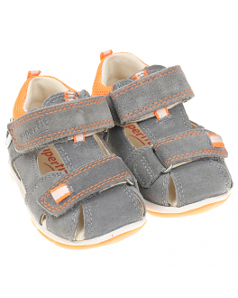 Серые сандалии с оранжевой отделкой SUPERFIT Серый, арт. 1-609142-2510 | Фото 1